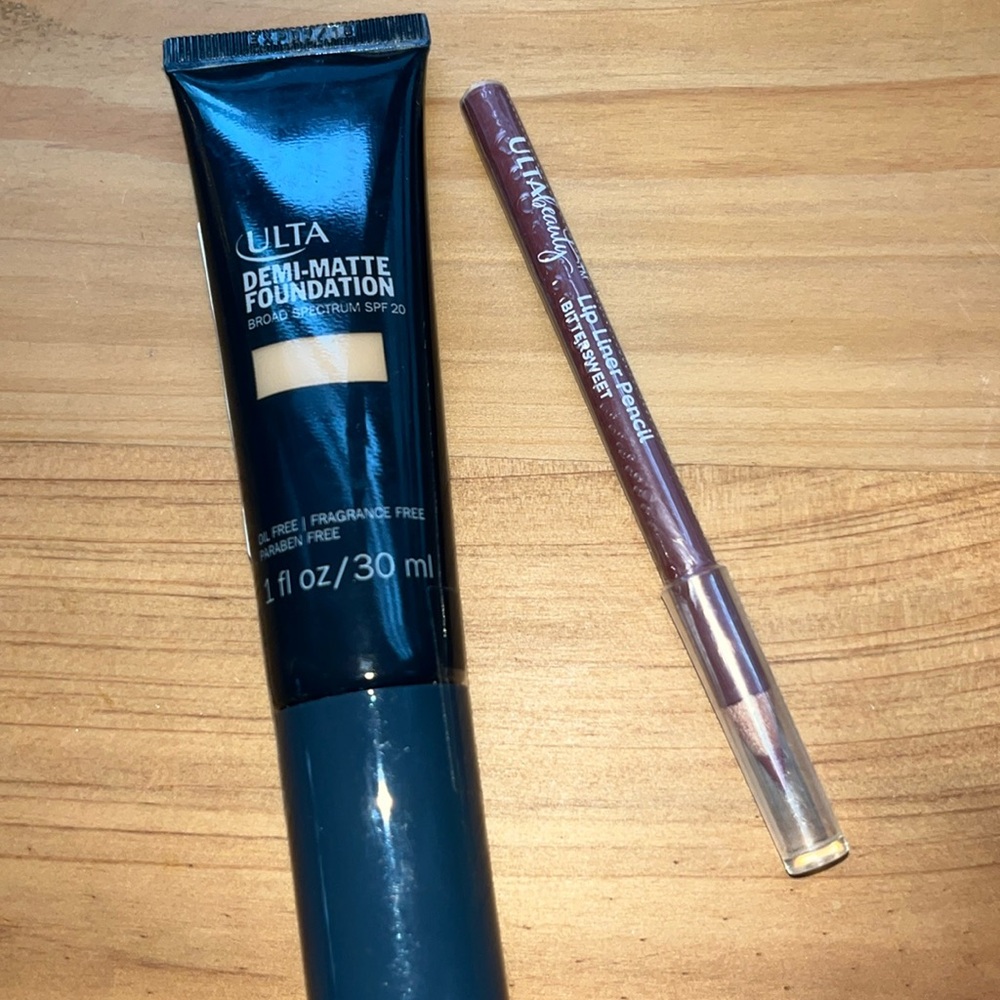 ULTA Demi-Matte Foundation & ULTA Lip Liner Pencil NWT